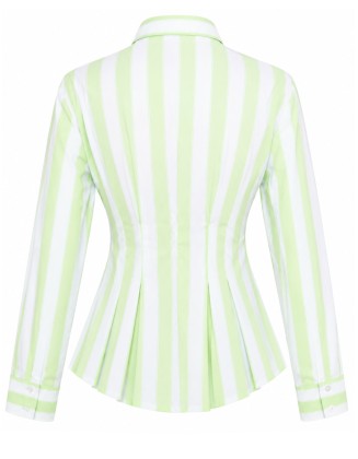 Lime Green Stripe Poplin Shirt