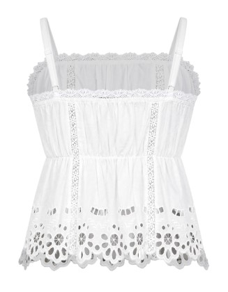White Eyelet Lace Cami Top