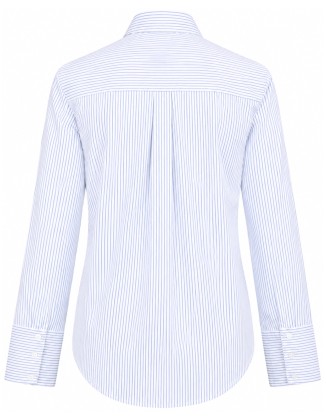 Blue & White Striped Collared Pocket Shirt