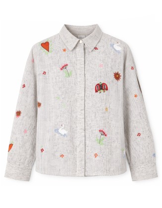 Embroidered Stripe Shirt