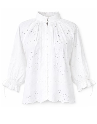 Women’s White Eyelet Embroidered Blouse