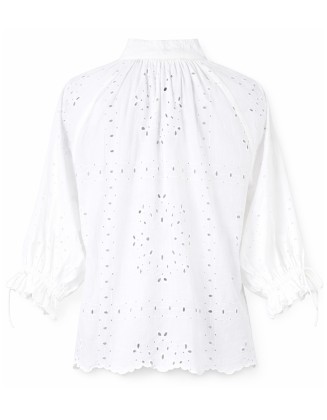 Women’s White Eyelet Embroidered Blouse