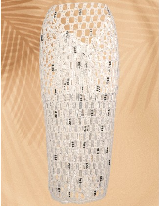 Embellished Crochet Skirt