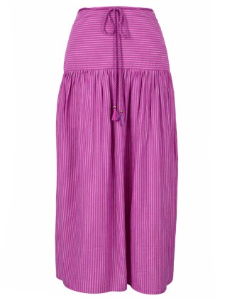 Pink Stripe Gathered Skirt