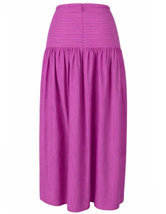 Pink Stripe Gathered Skirt