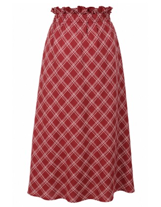Tie Waist Check Skirt