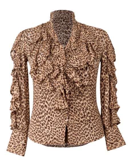 Animal Print Tiered Ruffle Top