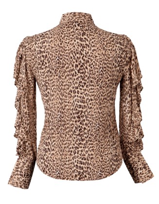 Animal Print Tiered Ruffle Top