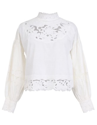 White Lace Insert Blouse