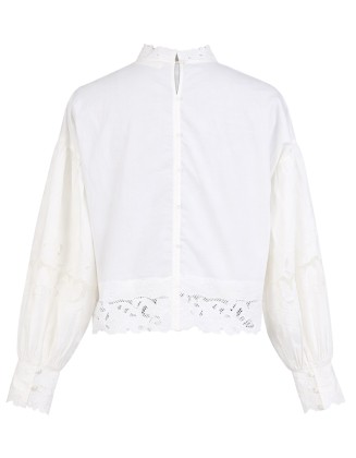 White Lace Insert Blouse