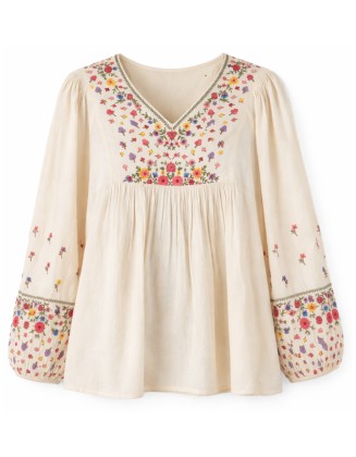Multicolor Floral Embroidery Top
