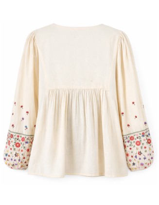 Multicolor Floral Embroidery Top