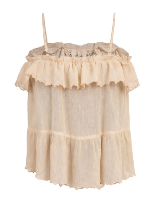 Lace Insert Tiered Ruffle Top