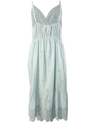 Long Strap Dress with Schiffli