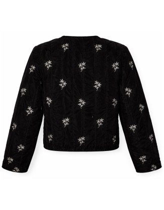Black Floral Embroidered Jacket