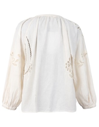 Lace Insert off white Blouse