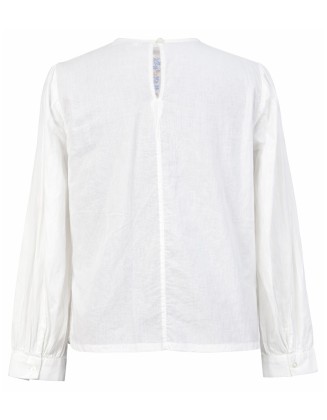 Soft Floral Elegance white Blouse