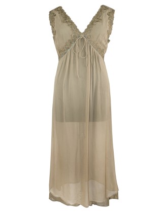 Champagne Embellished Empire Maxi Dress