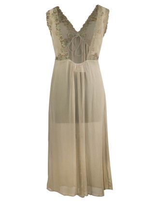 Champagne Embellished Empire Maxi Dress