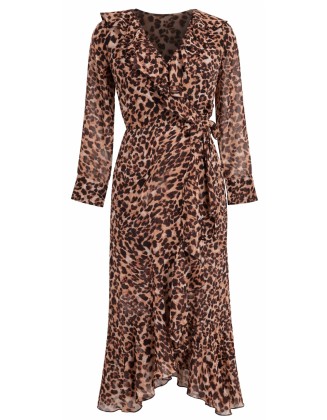Leopard Print Wrap Dress