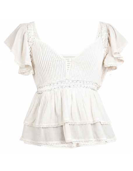 Delicate Ivory Blouse with Lace 