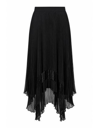 Lace Insert Black Skirt