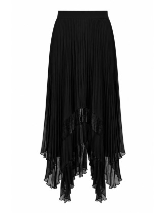 Lace Insert Black Skirt