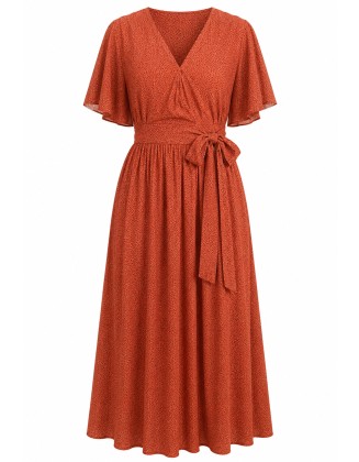 Terracotta Wrap Dress