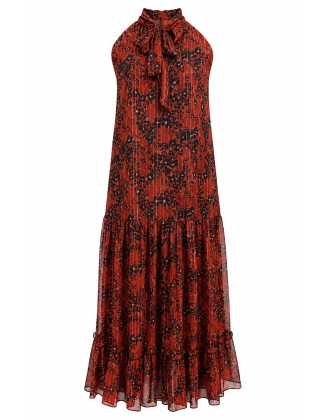 Flowing Rust Maxi Dress
