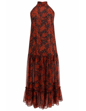 Flowing Rust Maxi Dress