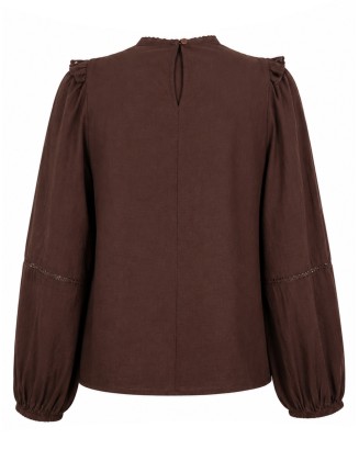 Embroidered Top with Frill
