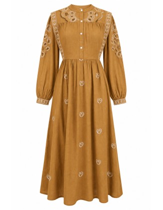 Embroidered Cotton Maxi Dress