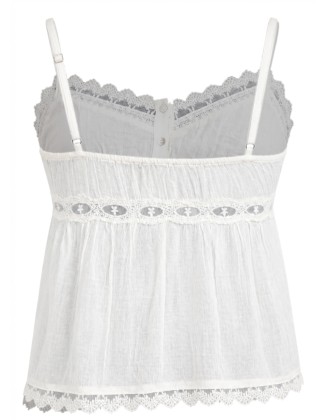 Lace Insert White Strap Top