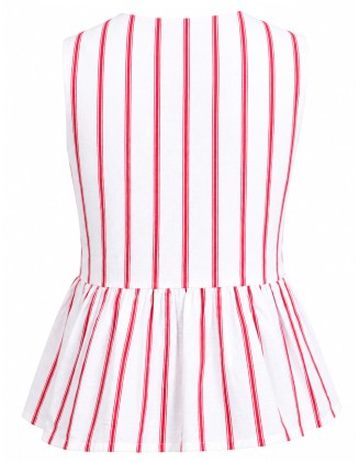 Blue Embroidered Stripe Shirt