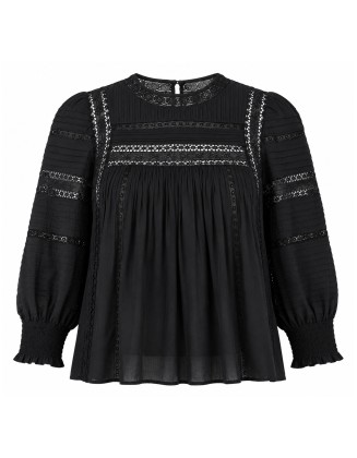 Lace Insert Peasant Top
