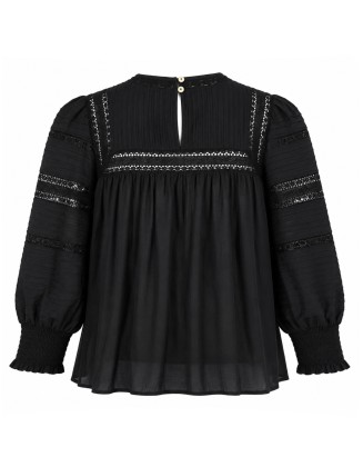 Lace Insert Peasant Top