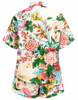 Floral Print Co-Ord Set with Short-Sleeve Shirt & Shorts