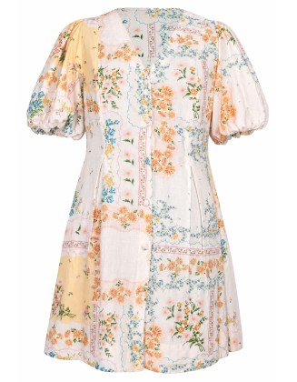 Multi Color Patch Print Dress