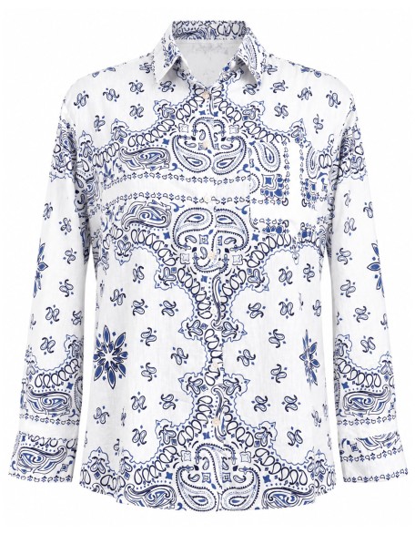 Paisley Print Long Sleeve Button-Down Shirt