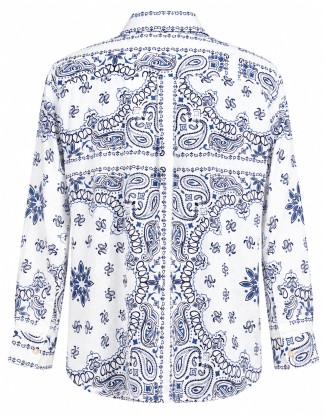 Paisley Print Long Sleeve Button-Down Shirt