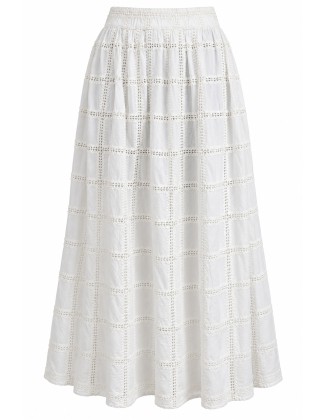 Skirt with Crochet Lace Panels