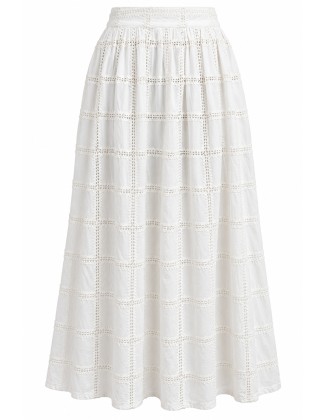 Skirt with Crochet Lace Panels
