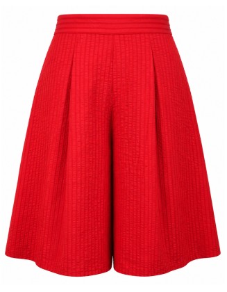 High-Waist Textured Shorts