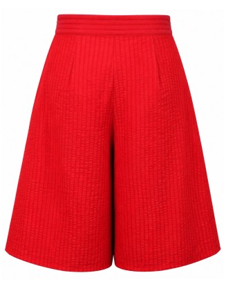 High-Waist Textured Shorts