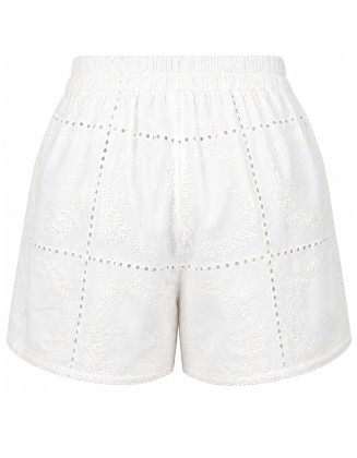 Embroidered Cotton Cambric Shorts