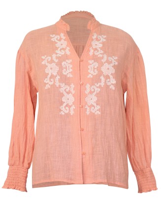 Embroidery Blouse with Smocking 