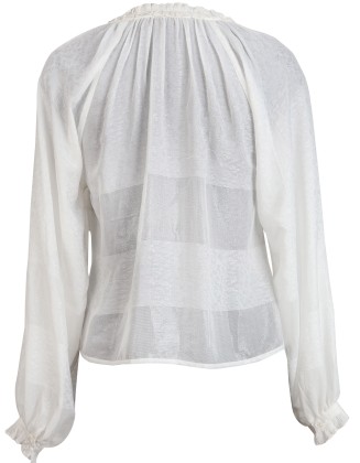 White Sheer Ruffle Blouse