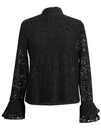 Black Lace High Neck Top