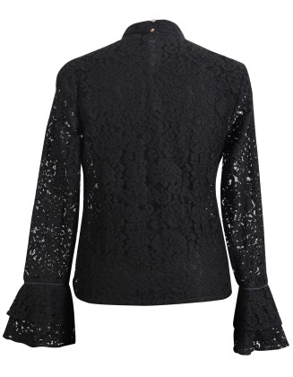 Black Lace High Neck Top