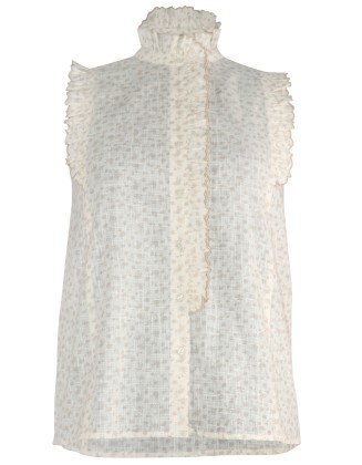 Ditsy Print Top with Frill